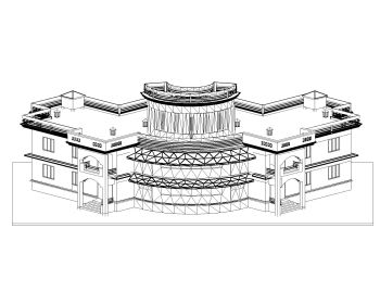 3 Dimensional Views of Multistoried Residence Building .dwg_10