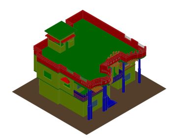 3 Dimensional Views of Multistoried Residence Building .dwg_11