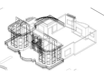 3 Dimensional Views of Multistoried Residence Building .dwg_12