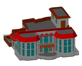 3 Dimensional Views of Multistoried Residence Building .dwg_15