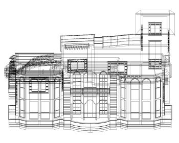 3 Dimensional Views of Multistoried Residence Building .dwg_17