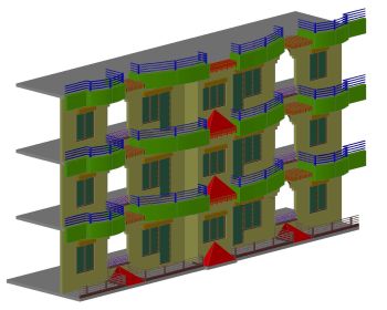 3D of Balconies & Parapet Walls .dwg_5