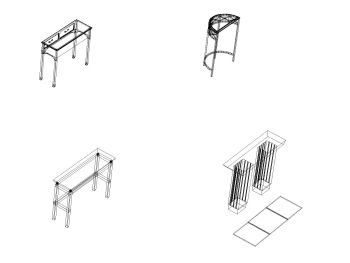 3D view of Table in AutoCAD .dwg_10
