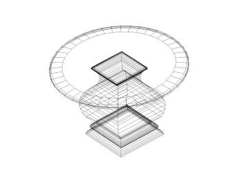 3D view of Table in AutoCAD .dwg_2