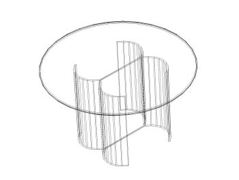 3D view of Table in AutoCAD .dwg_3