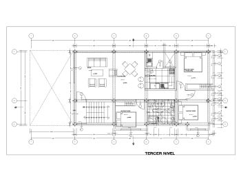 3 Level Family House Design 2nd Floor Plan  .dwg