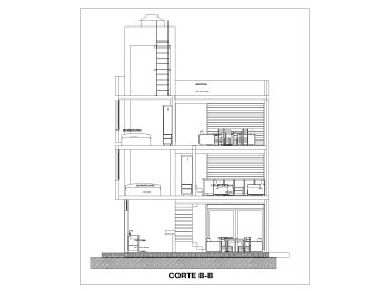 3 Level Family House Design Section  .dwg_B