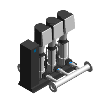 The fifth generation of full frequency conversion water supply equipment-3 units revit family