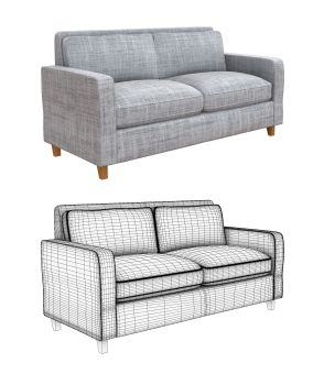3 seater fabric sofa 3ds max model