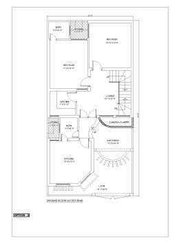 42' x 60' Duplex House Design Ground Floor Plan .dwg_2