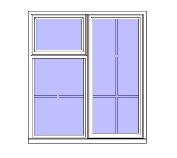 Double Glazing Window with Bars (3) Revit Family