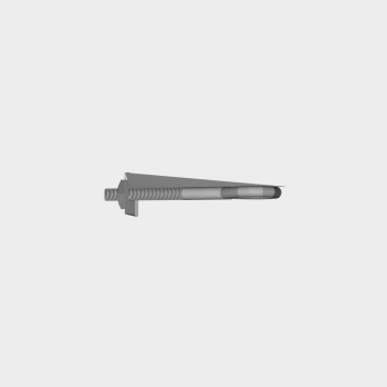 450mm Length Curved Metal Bolt STL Drawing