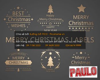 Wall art metal mery christmas  label decoration 3ds max