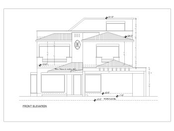 4BHK House Design with Car Porch Elevation .dwg_1