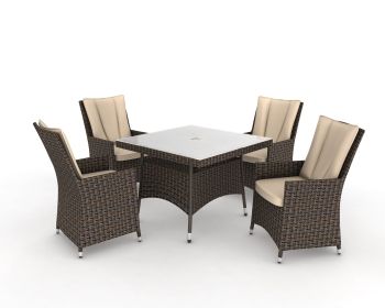 4 Seater Square Rattan Dining Set 3DS Max models