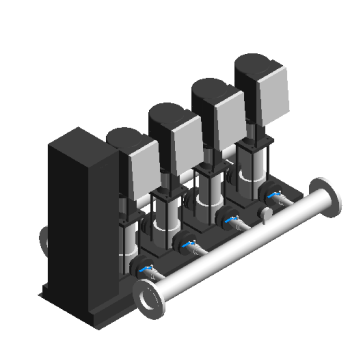 The fifth generation of full frequency conversion water supply equipment-4 units revit family