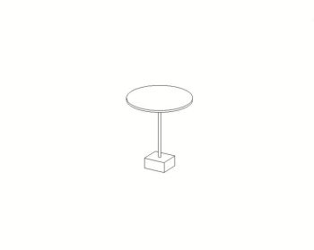 Noir Rodin Side Table, Black Metal Finish with White Stone