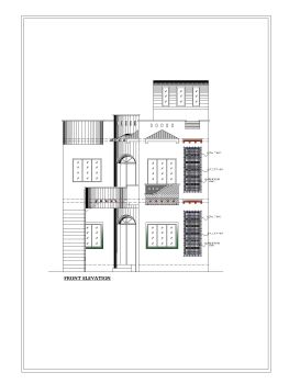 5 Marla House Design Front Elevation  .dwg
