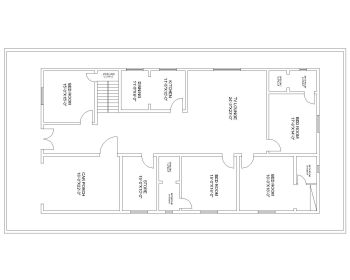 Download this residential house plan of dimension 54'x100' available in Autocad version 2017.