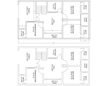 Scarica questo piano residenziale di dimensioni 26'x49 'disponibile nella versione 2017 di Autocad.