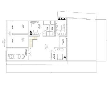 Загрузите этот план жилого дома размером 45'x96 ', доступный в версии Autocad 2017.