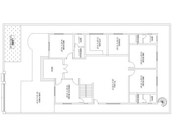 Загрузите этот план жилого дома размером 54'x100 ', доступный в версии Autocad 2017.