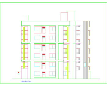 6-STORIED BUILDING ELEVATION ( 6000 Sft) .dwg drawing