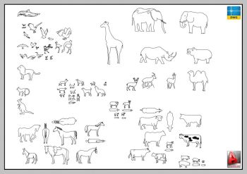 LARGE LIBRARY OF ANIMALS_AUTOCAD-2D