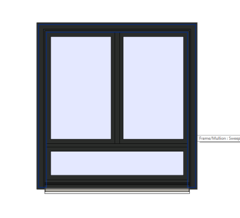 Double Window with Base Opining Revit Family