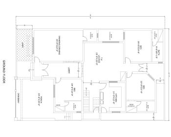 Download this residential house plan of dimension 44'x72' available in Autocad version 2017.