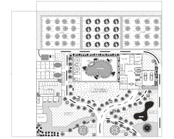 Descargue este plan de casa de campo de dimensión 225'x255 'disponible en Autocad versión 2017.