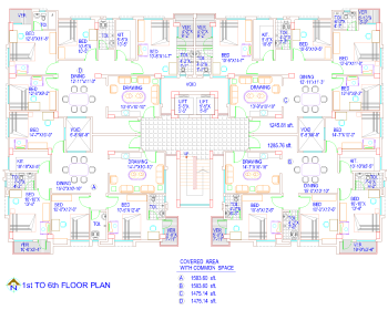 7- STORIED  RESIDENCE 1st TO 6th FLOOR PLAN .dwg drawing