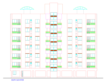 7- STORIED RESIDENCE ARCHITECTURAL ELEVATION (South) .dwg drawing