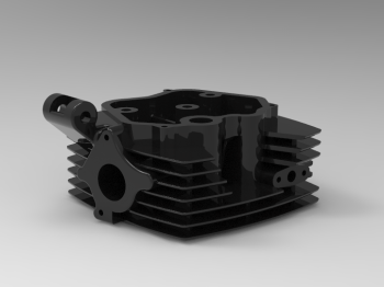 Обрабатываемая головка двигателя с ЧПУ Inventor CAD Модель 83