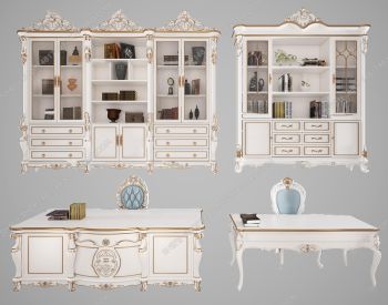 Classic cabinet, makeup table and desk 3ds max