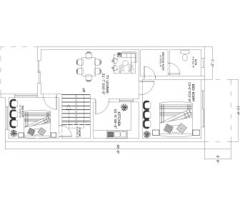 Téléchargez ce plan de maison d'habitation de dimension 21'x53 'disponible en version Autocad 2017.