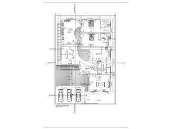8BHK House Design with 3 Car Garage Ground Floor Plan  .dwg