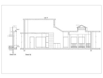 8BHK House Design with 3 Car Garage Section  .dwg _AA