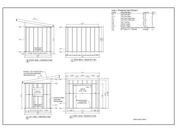 8 x 10 Wooden Shed Design Wall Framing Plan .dwg