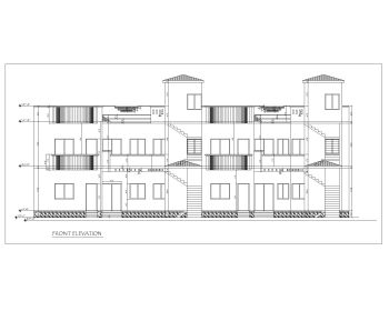 Asian Style 2D Elevations (Multistoried Residential Building) International Standard Type 41 .dwg