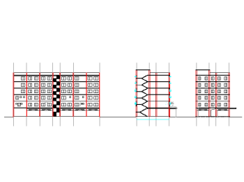 Administrative building elevation .dwg drawing