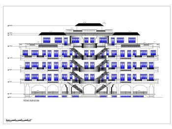 African Style Shopping Mall Design Elevation .dwg_1