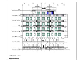 Asian Style 2D Elevations (Multistoried Building) International Standard .dwg-3