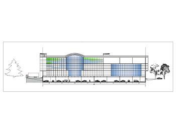 American Style Shopping Mall Elevation .dwg