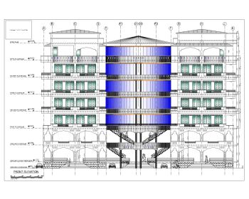Apartment Building Elevations with Multiple Levels .dwg_1