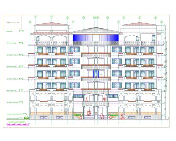 Apartment Building Elevations with Multiple Levels. dwg-3
