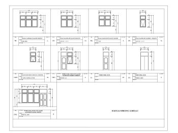 Apartment for 4 Families House Design Door & Window Schedule .dwg