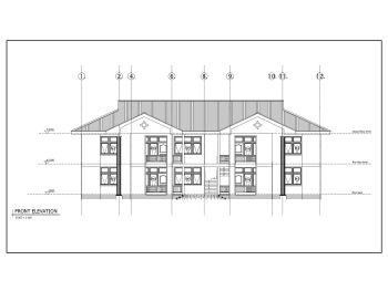 Apartment for 4 Families House Design Elevation .dwg_2