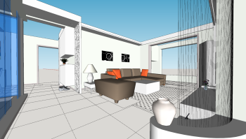 Apartment living room design skp