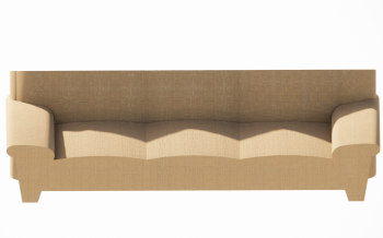 Arc brown leather sofa revit model